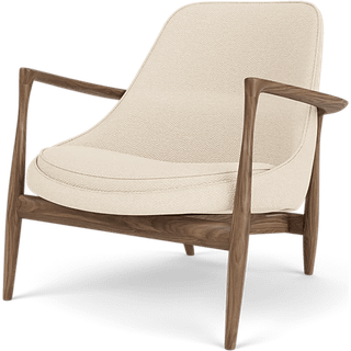 Audo Copenhagen Elizabeth Lænestol Valnød / Logan Jasmine - Lænestole Bouclé Beige - 71161-004655