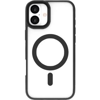 eSTUFF iPhone 16 INFINITE HELSINKI Hybrid Plastik Bagside Cover med Kickstand - MagSafe Kompatibel - Sort / Gennemsigtig