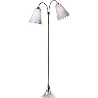 Fodgænger Gulvlampe krom m/blå nistret skærme