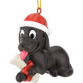 Tree Buddees Pet Puppy's First Christmas Bone Present Dog Ornamenter (Black Lab)