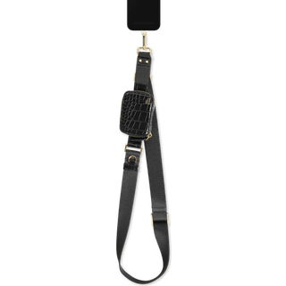 Utility Phone Strap Black Croco