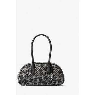 MK Lulu Small Metallic Empire Signature Logo Satchel - Silver - Michael Kors - ONE SIZE