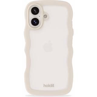 Holdit iPhone 16 Plus Wavy Cover - Beige / Transparent