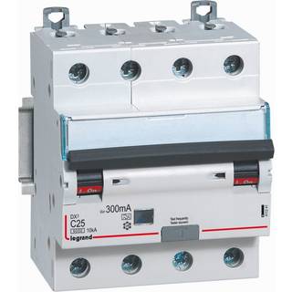 Legrand DX³ RCBO kombiafbryder C10 4pol 30mA type-A 4M 6000/6KA