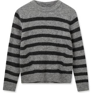 Mos Mosh Mmthora Stripe Crewneck Knit Strik 165660 Sharkskin (M)