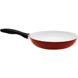 Stor stegepande i et flot rødt design, keramisk inderside D: 28 cm