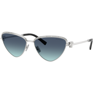 Tiffany Kvinde TF3107KB 62139S Solbriller Metal Sølv Blå Geometrisk Normal Skygge