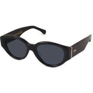XLAB Unisex MAIORCA Solbriller Acetat Sort Røg Rund Polariseret