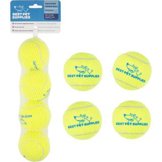 Bedste k?ledyrsartikler Knirkende tennisleget?j til hunde 4-pack Heavy-Duty interaktivt k?ledyrsleget?j til at kaste og hente Underst?tter motion