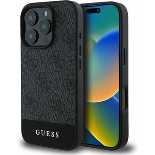iPhone 16 Pro Max Guess 4G Stripe Hybrid Cover - Grå
