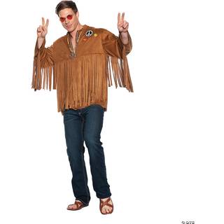 70er Jahre Hippie Fransen Shirt XXL