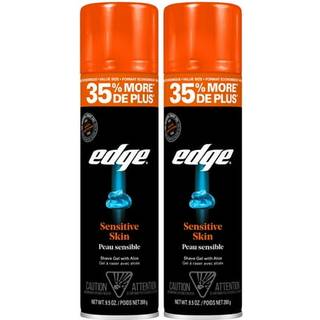Edge barbergel til mænd, ca. 281 ml, 2-pak - aloe vera, sensitiv hud-formel; fugter, beskytter og beroliger til en glat barbering