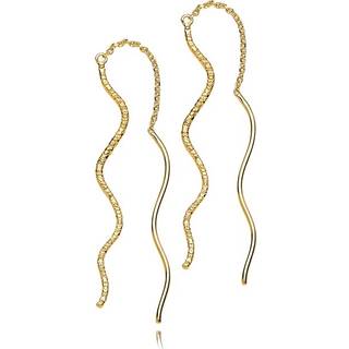 Sistie - Wavy øreringe i forgyldt sølv**