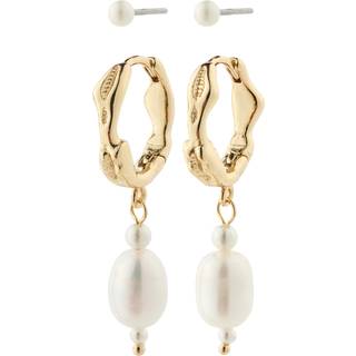 Pilgrim Gold Constance Organic Pearl Earrings 2 in 1 Set - Gold