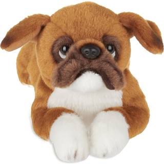 Bearington Boxer Dog udstoppet dyr: Brun og hvid plys pelspr?mien Fyld realistiske raceoplysninger; Perfekt f?dselsdag til hvalpefans og b?rn i a