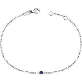 Petit - Blå safir armbånd i 14 kt. hvidguld med i alt 0,04ct.