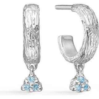 Studio Z - Cluster sølv øreringe med blå sten - 7117841