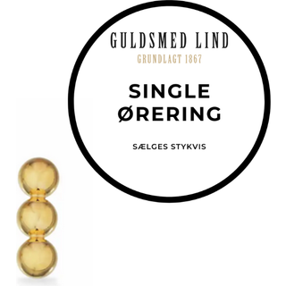 Scrouples - Guldbelagt ørestik med blank poleret kugler, single - 160332-1