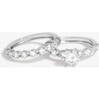 Jon Richard Tone Cubic Zirconia Double Band Forlovelsesringmedium