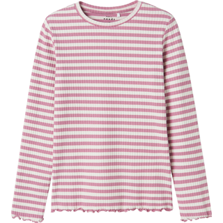 Name It Mauve Orchid/jet Stream Stribet Bluse