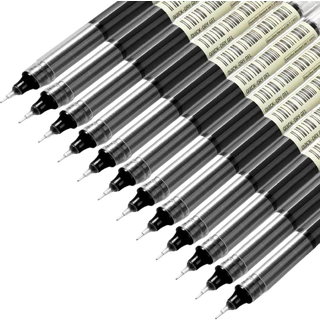 Riancy rutsjeball penne fine punkt sort gel bl?k pens 0,5 mm til note tage sort bl?k rullende kugle kugler fin spids hurtig t?rring til tilbage t