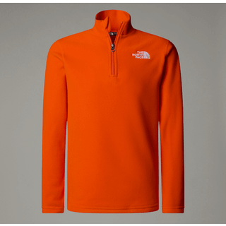 The North Face Juniors' Glacier 1/4 Zip Pullover TNF Orange, M