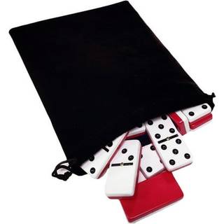 Marion Domino Double Six 6 Two Tone Red and White Fliser Jumbo Tournament Professionel st?rrelse med spinnere i sort elegant fl?jlspose