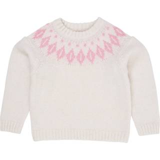 Copenhagen Colors Sweater i Cream med Bubblegum-stribemønster 92 cm  Creme  92 cm  Unisex