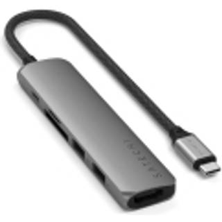 Satechi 6-in-1 USB-C Slim Multiport Adapter 4K HDMI - Rumgrå