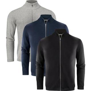 James Harvest 2112514 Ashland cardigan herre Grey melange XXL