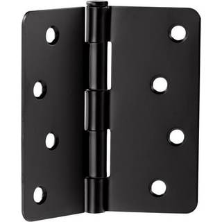 D?rh?ngsler til indvendige d?re 6 -Pack 4 -tommer x 4 -tommer - Rundt 1/4 -tommer radius st?l D?r H?ngsel - Matte sort - Passer til standardd?re