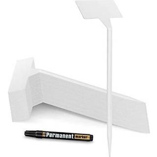 28 PAKK Udend?rs plantetiket Stor vandt?t plastplante T-type tags holdbare b?rnehave mark?rer perfekt til urter blomster gr?ntsag (h?jde 11.8 '')