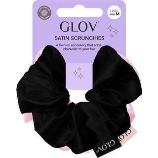 GLOV Satin Scrunchies M Hårelastikker Pink/Black 2 stk. - 2 stk.
