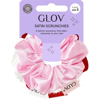GLOV Satin Scrunchies S Hårelastikker Red/White/Pink 3 stk. - 3 stk.