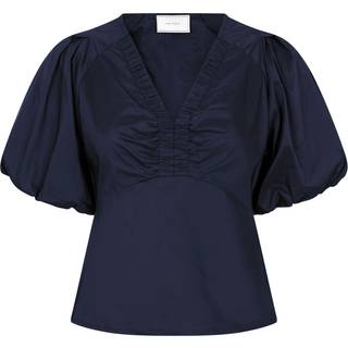 Irina Poplin Bluse, Navy, 34