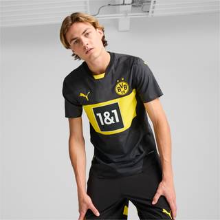 PUMA Borussia Dortmund 24/25 Authentic Away Jersey Men, Clothing, Black/Faster Yellow, XS