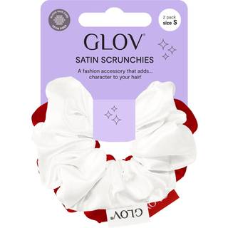 GLOV Satin Scrunchies S Hårelastikker Red/Beige 2 stk. - 2 stk.