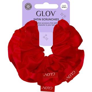 GLOV Satin Scrunchies S/M/L Hårelastikker Red 3 stk. - 3 stk.