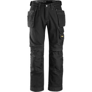 Snickers 3215 håndværkerbukser med hylsterlommer, comfort cotton Sort 68