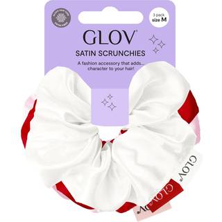 GLOV Satin Scrunchies M Hårelastikker White/Pink/Red 3 stk. - 3 stk.