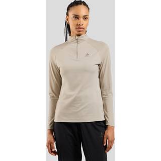 Odlo Essential Ceramiwarm Mid Layer 1/2 Zip Running Shirt Women - Cream, Size M - cream