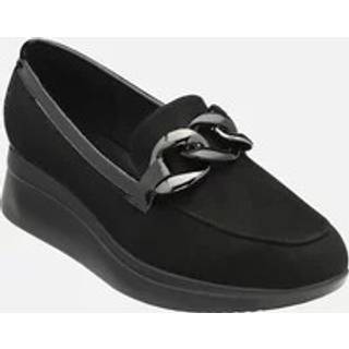 Lotus Lotus Black Wedge Loafers