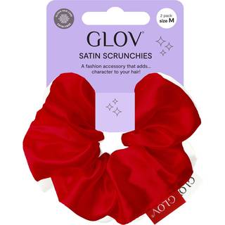 GLOV Satin Scrunchies M Hårelastikker Red/Beige 2 stk. - 2 stk.