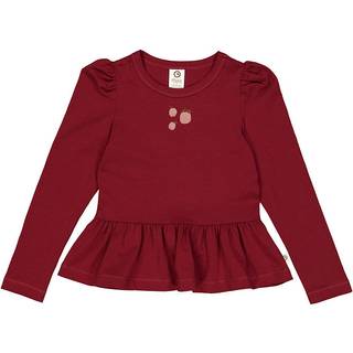 Müsli Apple printet bluse med peplum - Cabernet