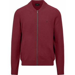 Fynch-Hatton Herren Cardigan rot unifarben
