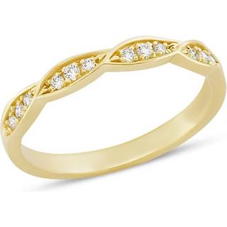 Lilja leaf - 14 kt guldring med brillanter på i alt 0,14ct