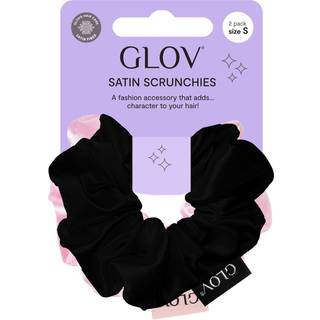 GLOV Satin Scrunchies S Hårelastikker Pink/Black 2 stk. - 2 stk.