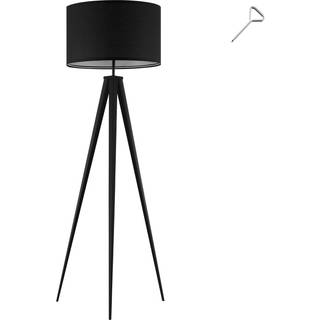 Gulvlampe Lunaris, tekstilskærm - sort