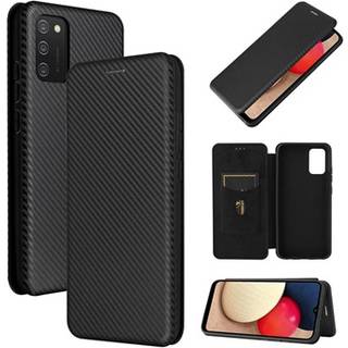 Samsung Galaxy A02s Flip Cover - Karbonfiber - Sort