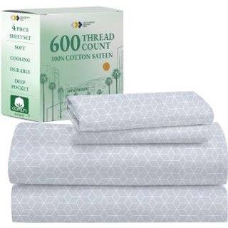 Californiens design den 5-stjernede hotel 600 trådtælling 100% bomuldsark Sæt blødt og glat dronning ark sæt med dybe lommer kvalitet beats egypt